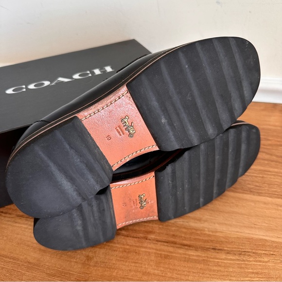 Coach Lenox Platform Loafer Women Size 10 Black Leather Embellished G1218 - Picture 14 of 14